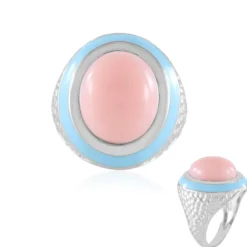 Pinkfarbener Opal-Silberring