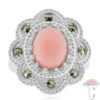 Pinkfarbener Opal-Silberring