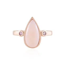 Pinkfarbener Opal-Silberring