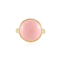 Pinkfarbener Opal-Silberring
