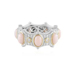 Pinkfarbener Opal-Silberring