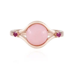 Pinkfarbener Opal-Silberring