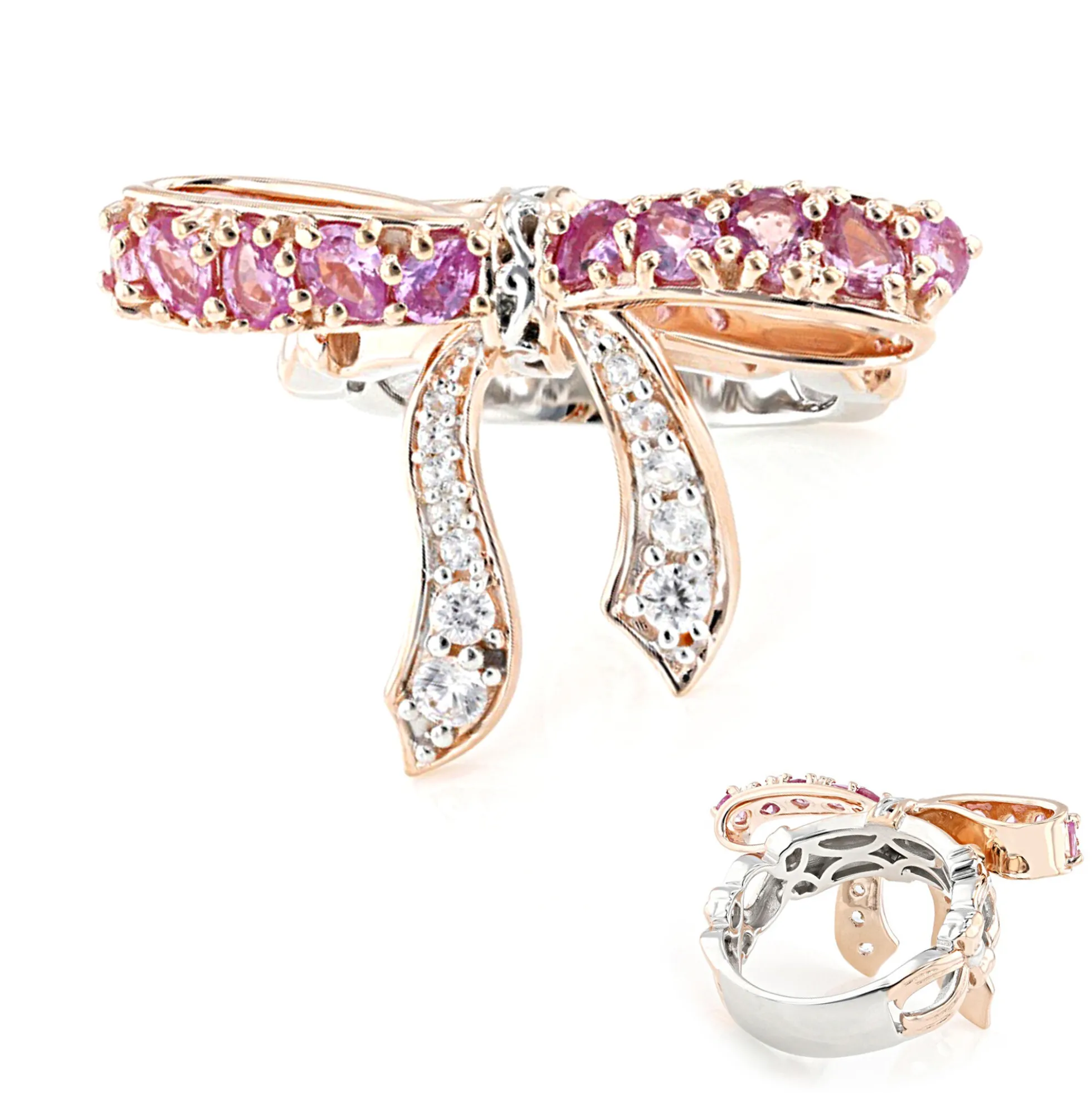 Pinkfarbener Saphir-Silberring