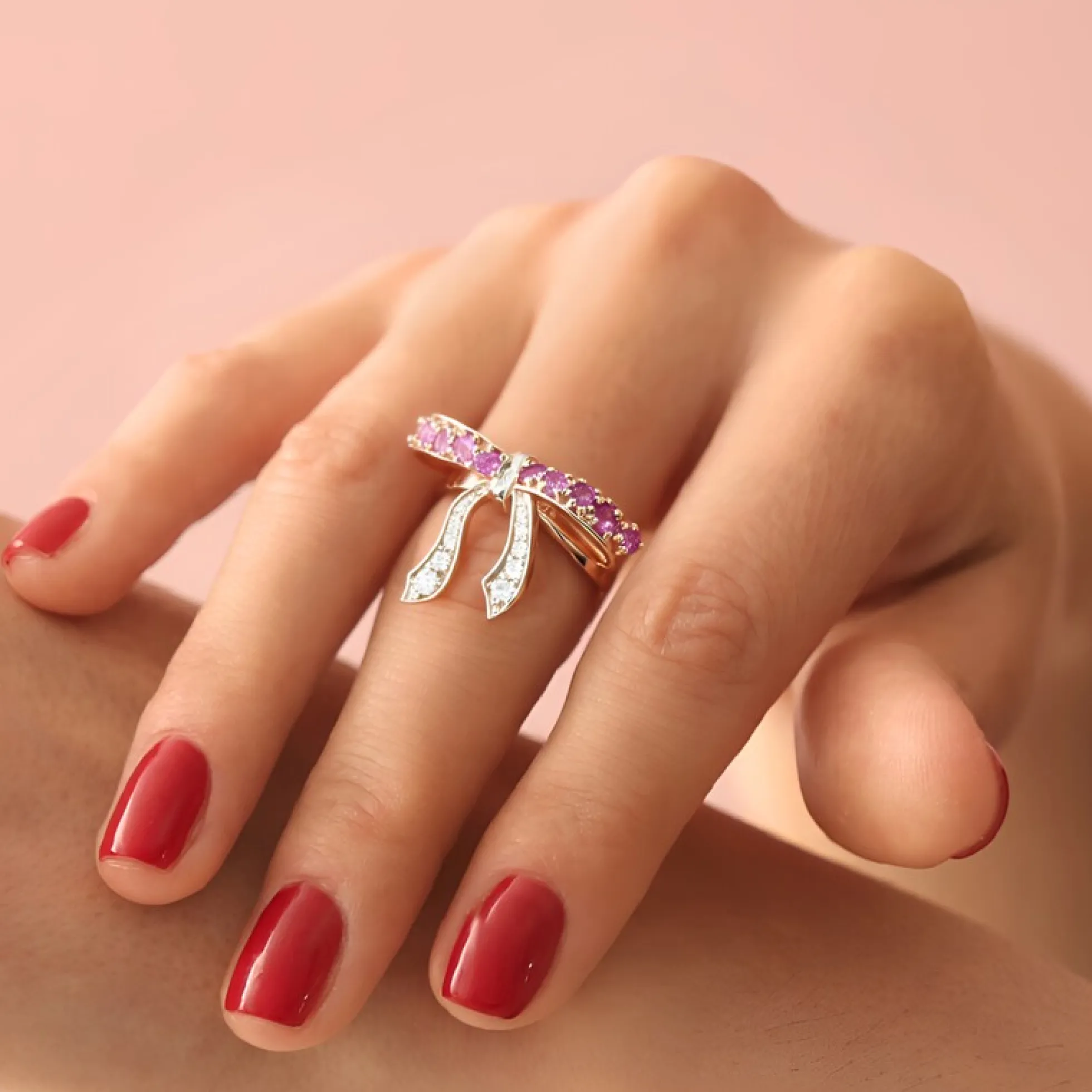 Pinkfarbener Saphir-Silberring