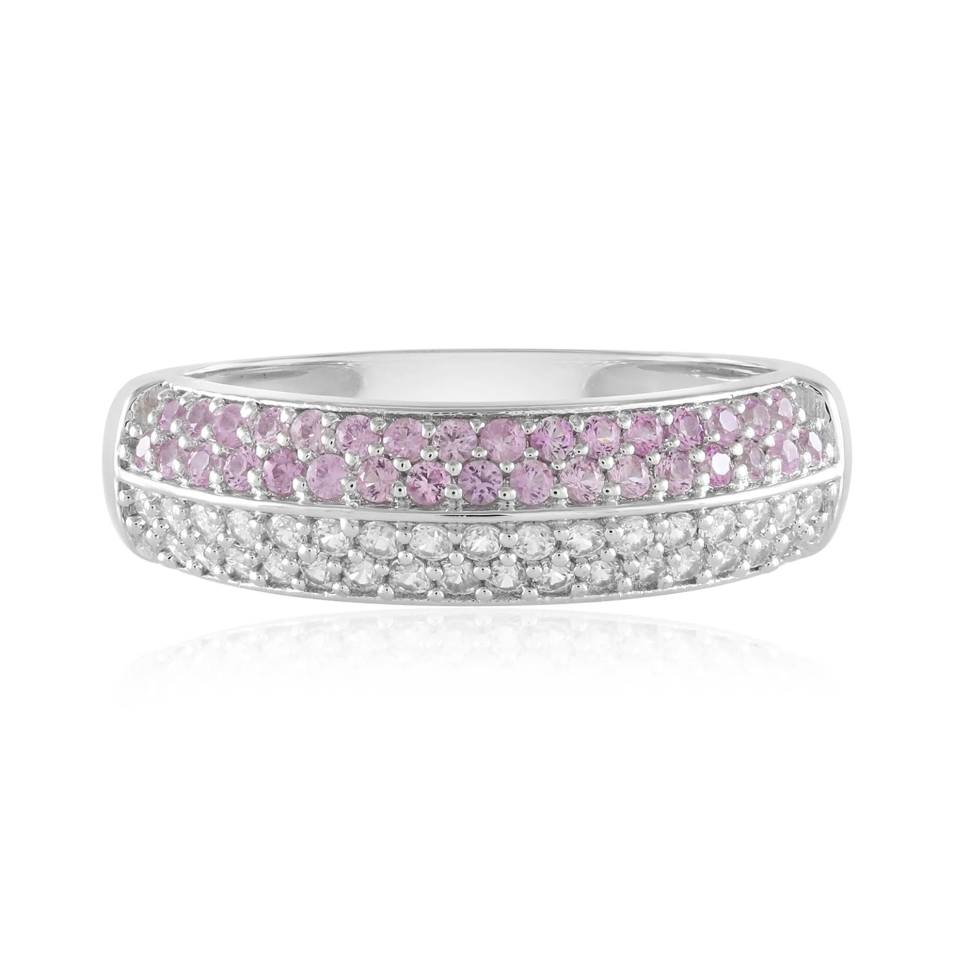 Pinkfarbener Saphir-Silberring