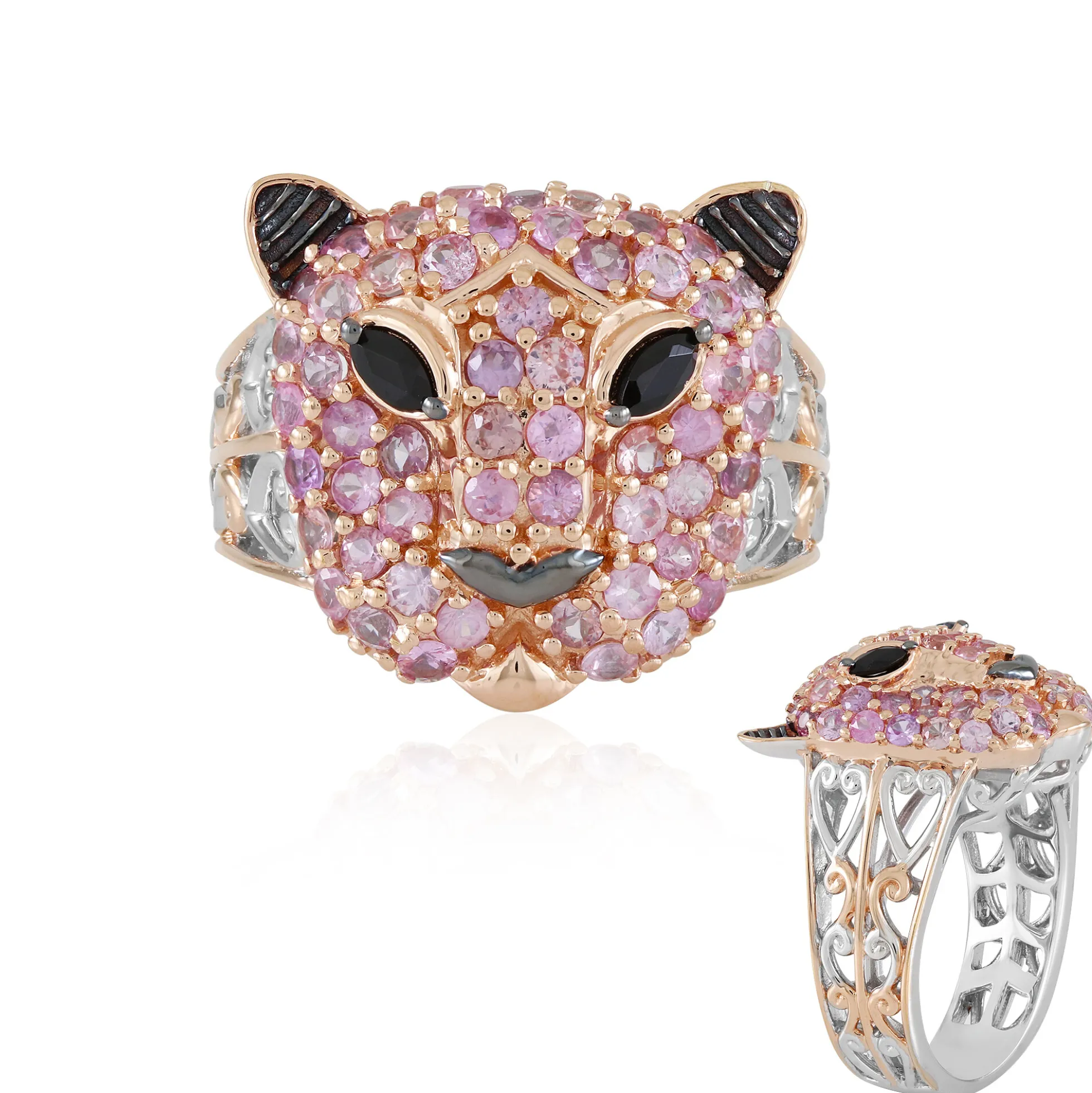 Pinkfarbener Saphir-Silberring