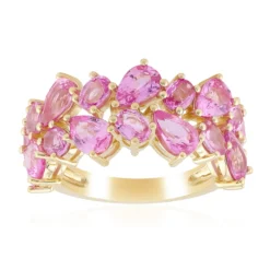 Pinkfarbener Tuléar-Saphir-Goldring