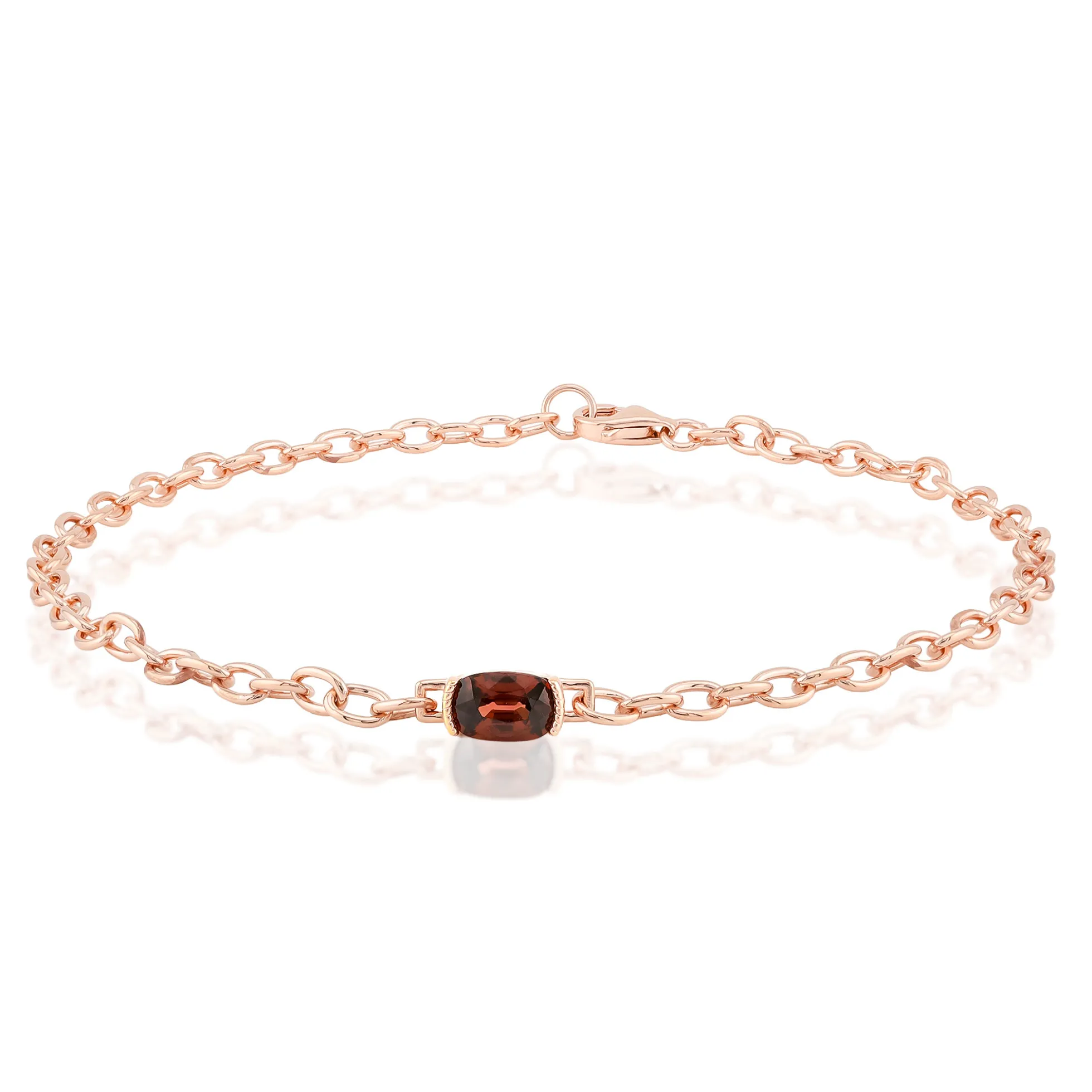 Pinkfarbener Zirkon-Silberarmband