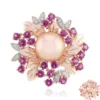 Purpurfarbene Ming-Perlen-Silberanhänger/-brosche