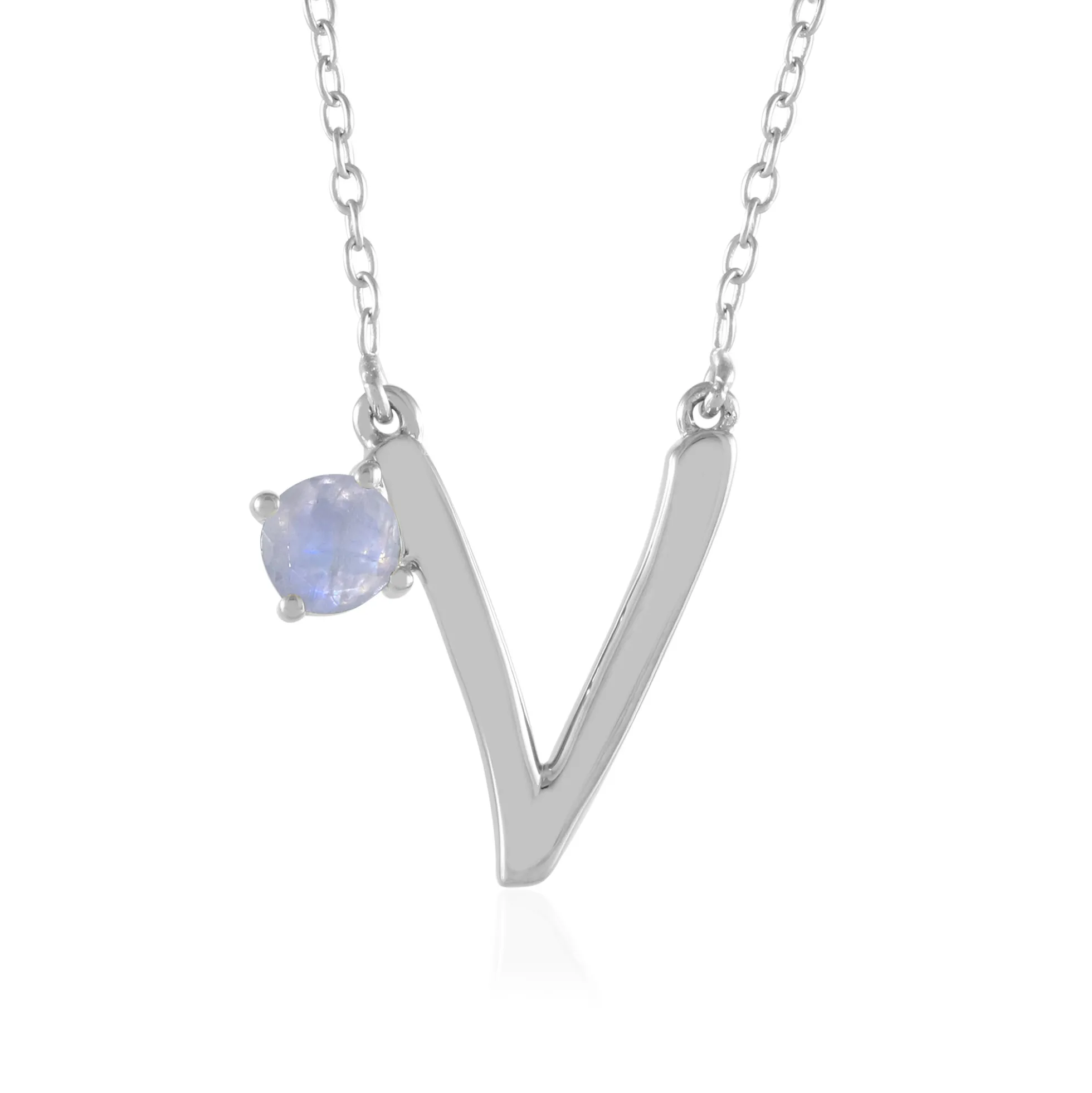 Regenbogen-Mondstein-Silbercollier