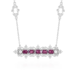 Rhodolith-Silbercollier