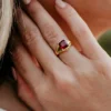 Roter Apatit-Goldring