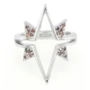 Roter Cognac-Brillant-Silberring