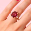 Roter Fluorit-Goldring
