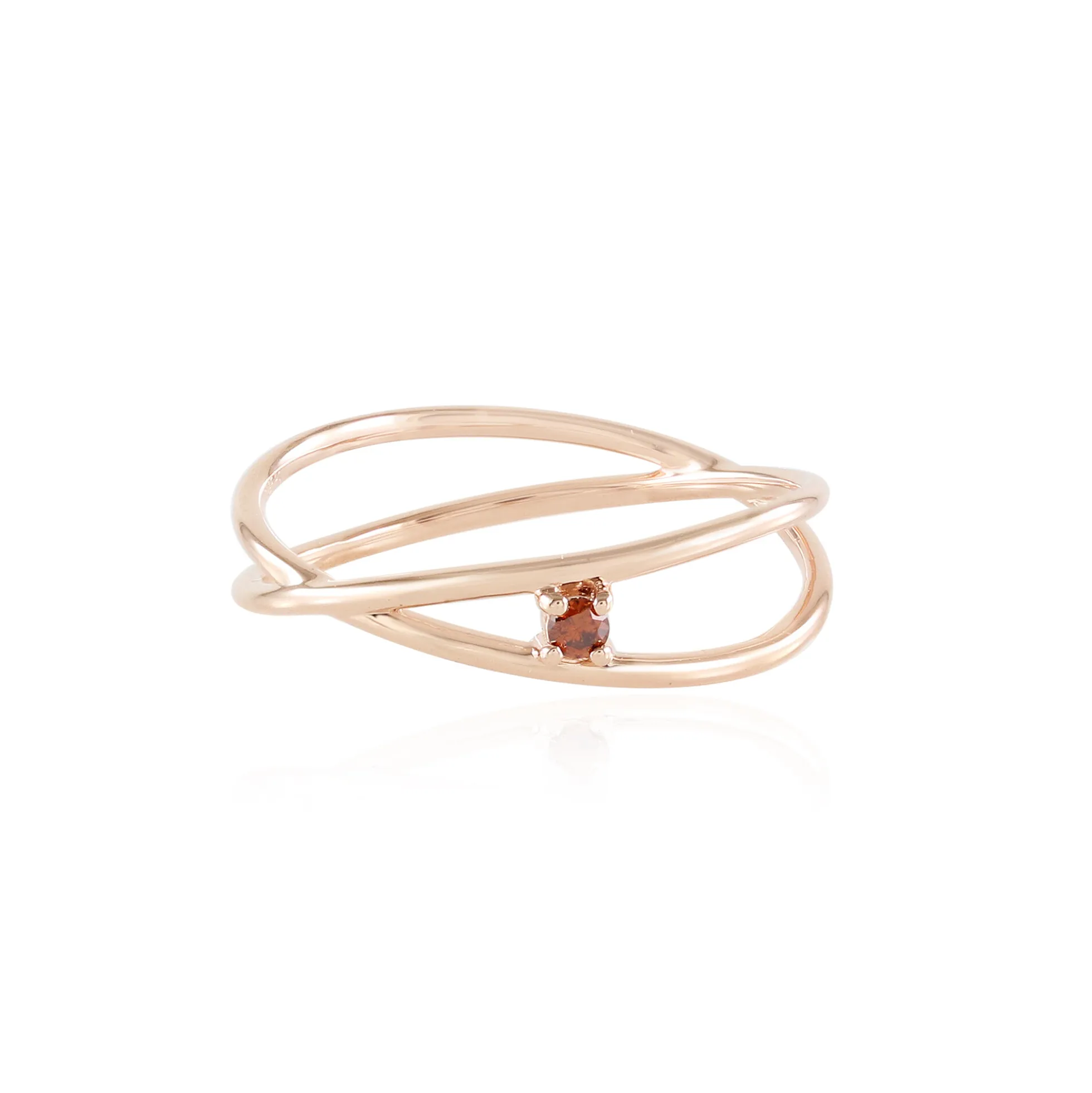 Roter I2 Brillant-Silberring