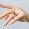 Rotes Tigerauge-Silberring