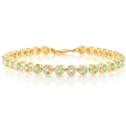 Russischer Smaragd-Silberarmband
