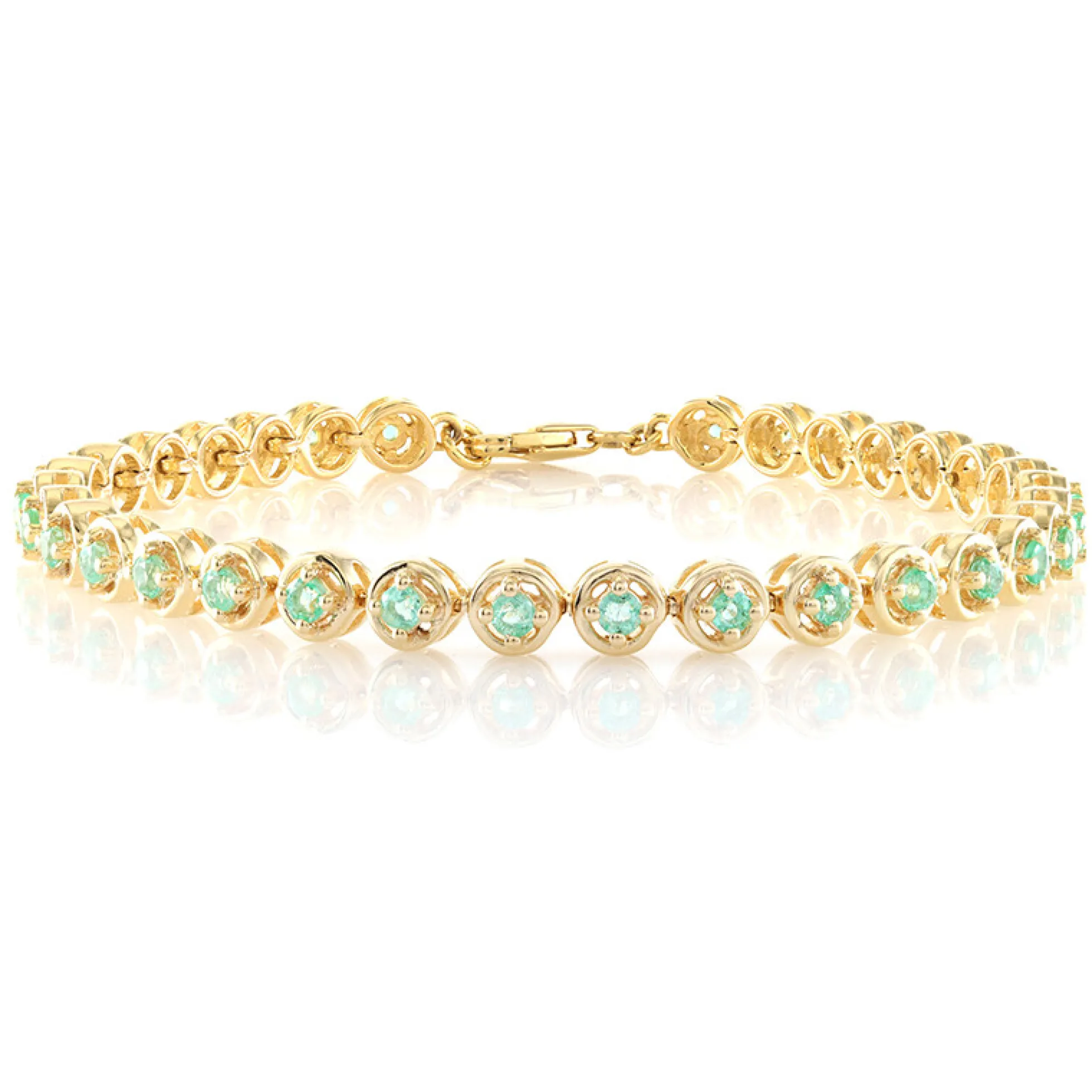 Russischer Smaragd-Silberarmband