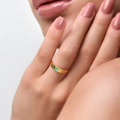 Russischer Smaragd-Silberring
