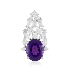 Sambia-Amethyst-Silberanhänger