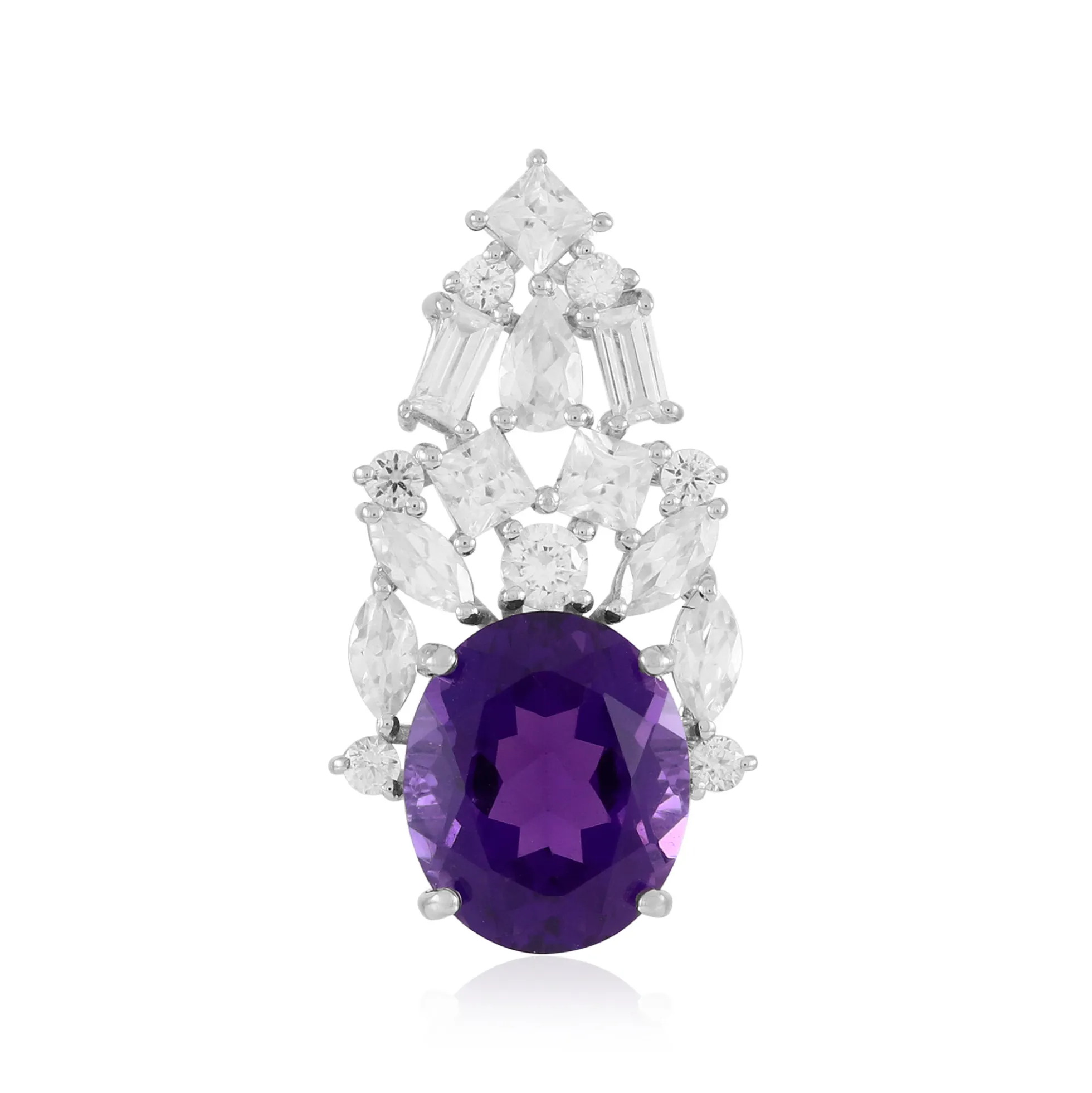 Sambia-Amethyst-Silberanhänger
