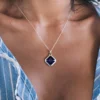 Sambia-Amethyst-Silberanhänger