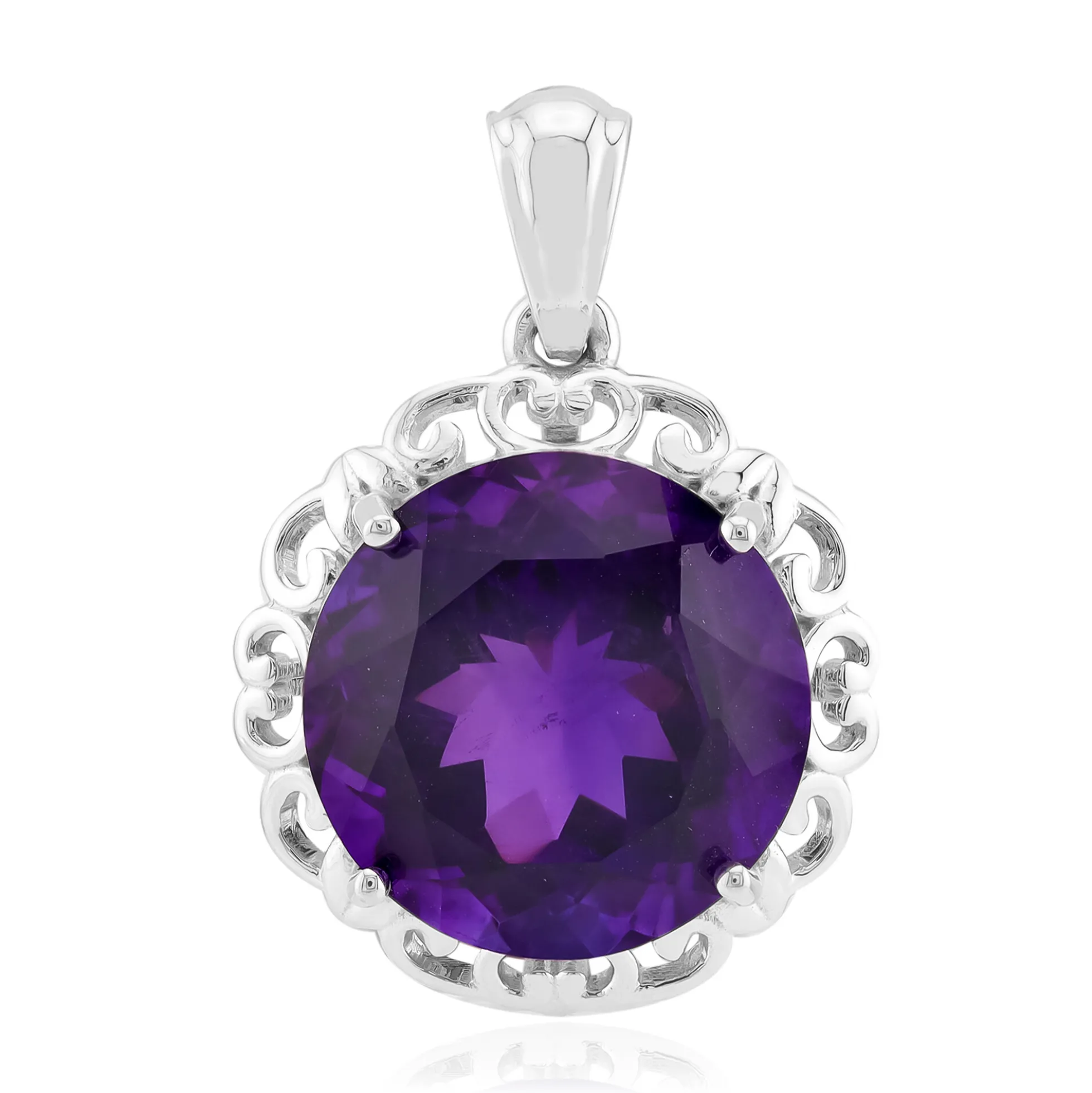 Sambia-Amethyst-Silberanhänger