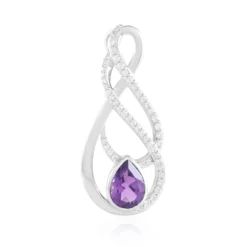 Sambia-Amethyst-Silberanhänger