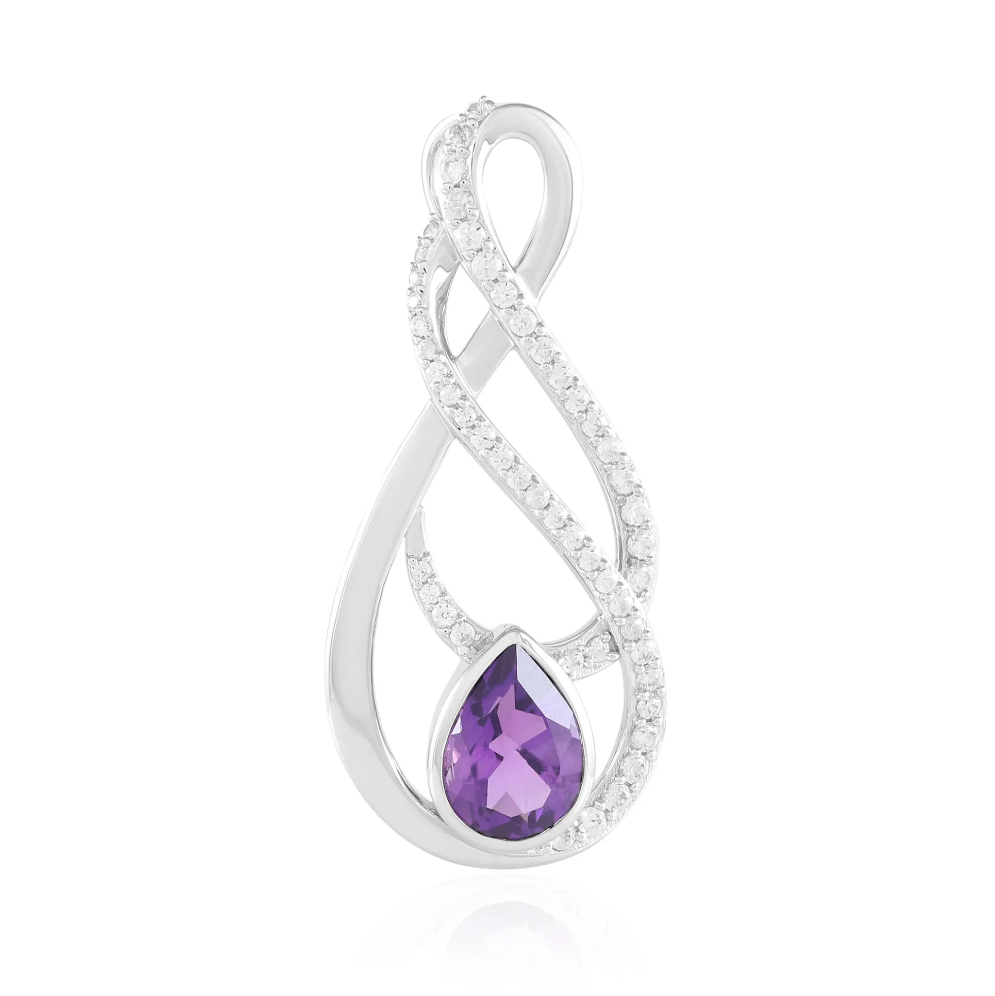 Sambia-Amethyst-Silberanhänger