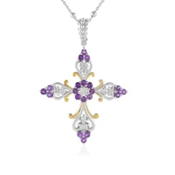 Sambia-Amethyst-Silberhalskette