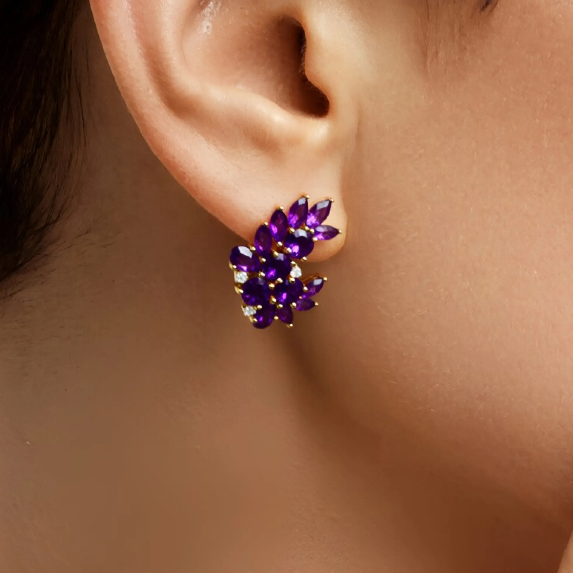 Sambia-Amethyst-Silberohrringe