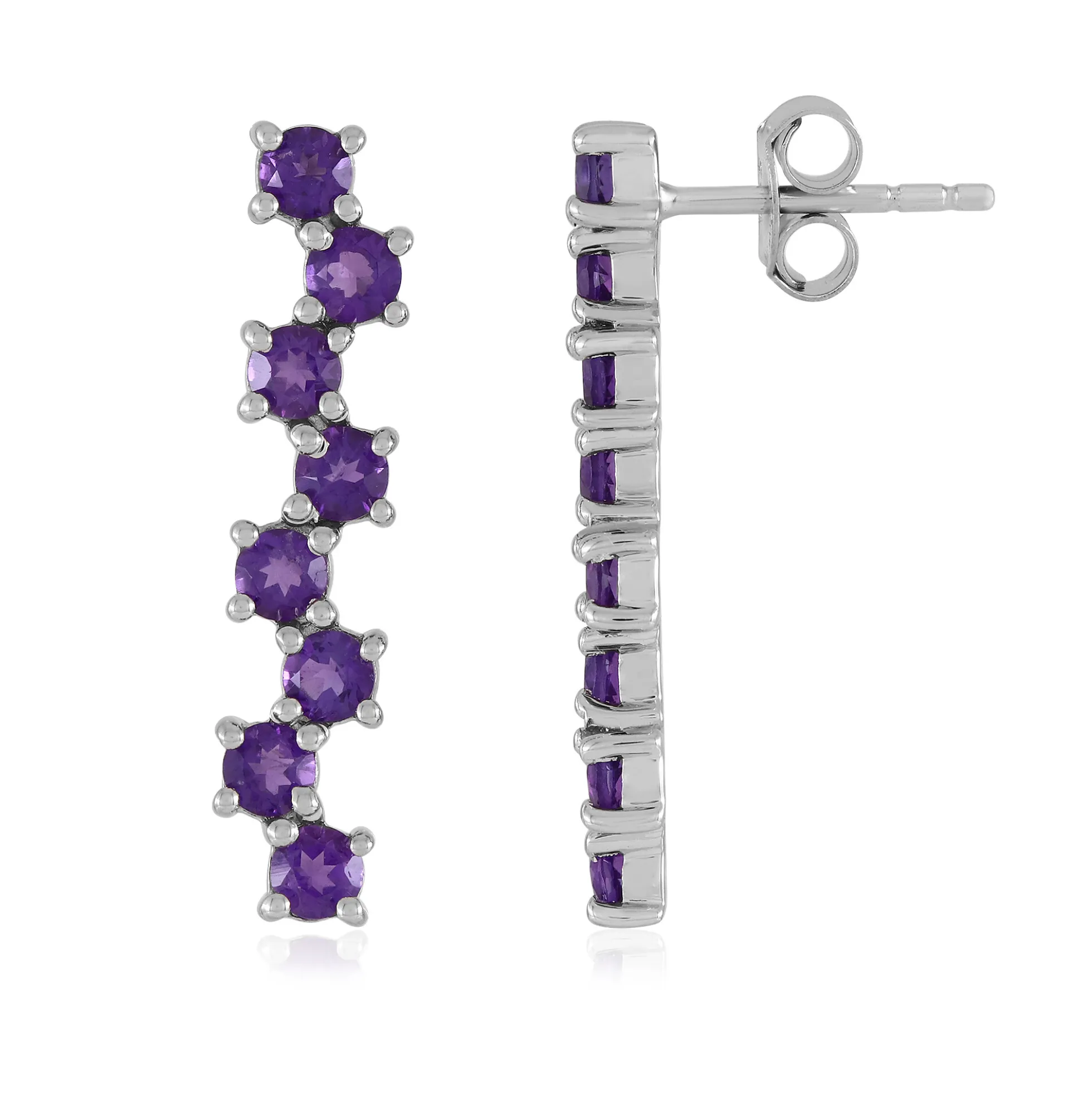 Sambia-Amethyst-Silberohrringe