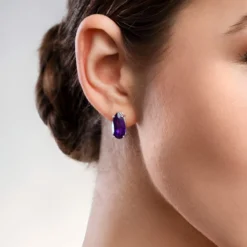 Sambia-Amethyst-Silberohrringe