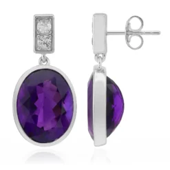 Sambia-Amethyst-Silberohrringe
