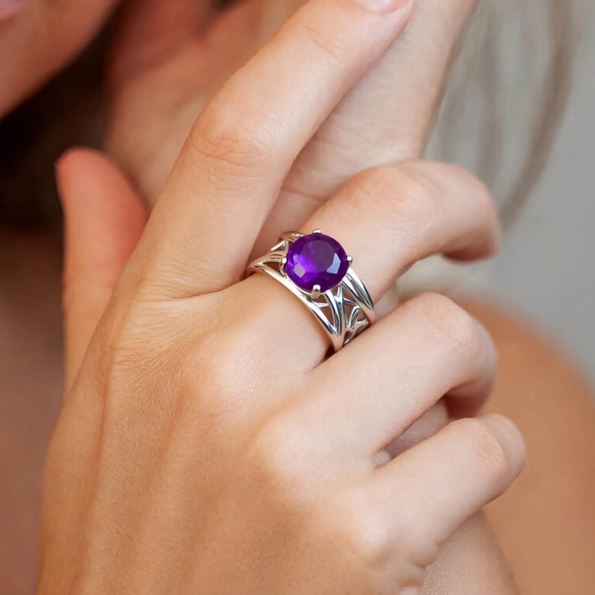 Sambia-Amethyst-Silberring