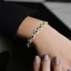 Sambia-Smaragd-Silberarmband