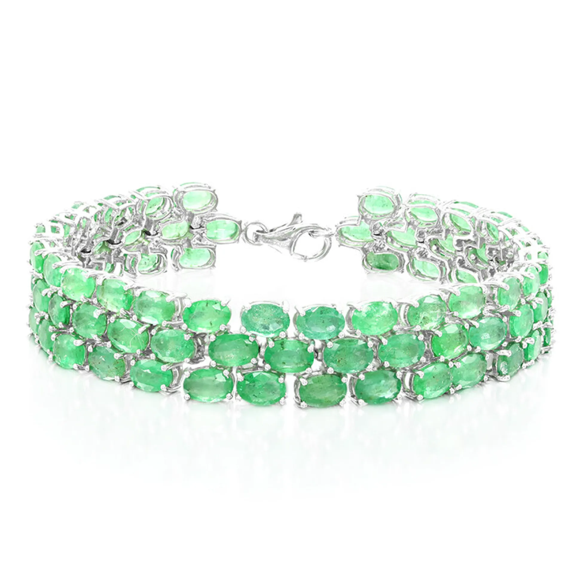 Sambia-Smaragd-Silberarmband