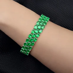 Sambia-Smaragd-Silberarmband