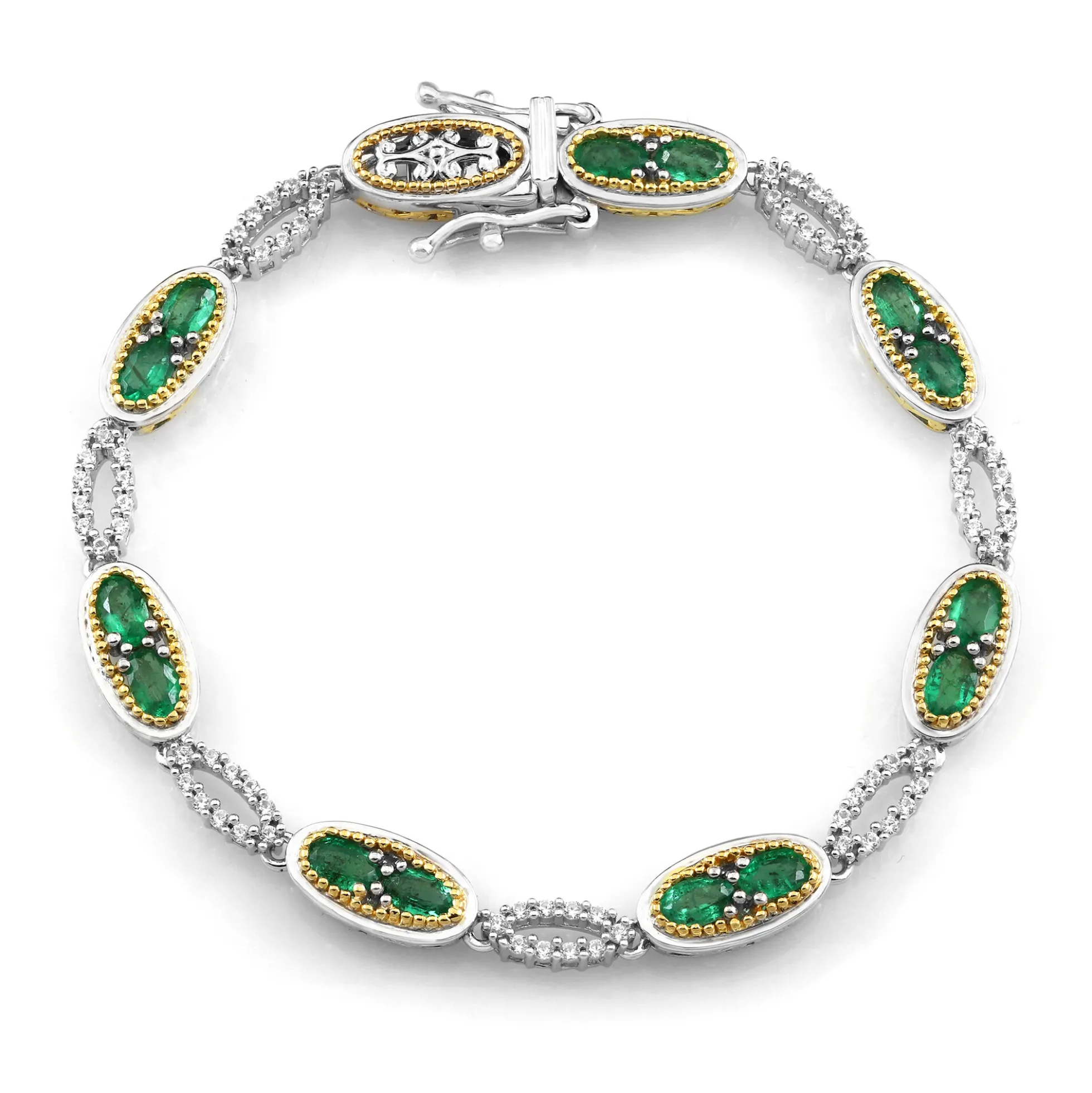 Sambia-Smaragd-Silberarmband