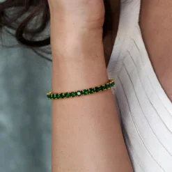 Sambia-Smaragd-Silberarmband