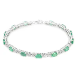 Sambia-Smaragd-Silberarmband