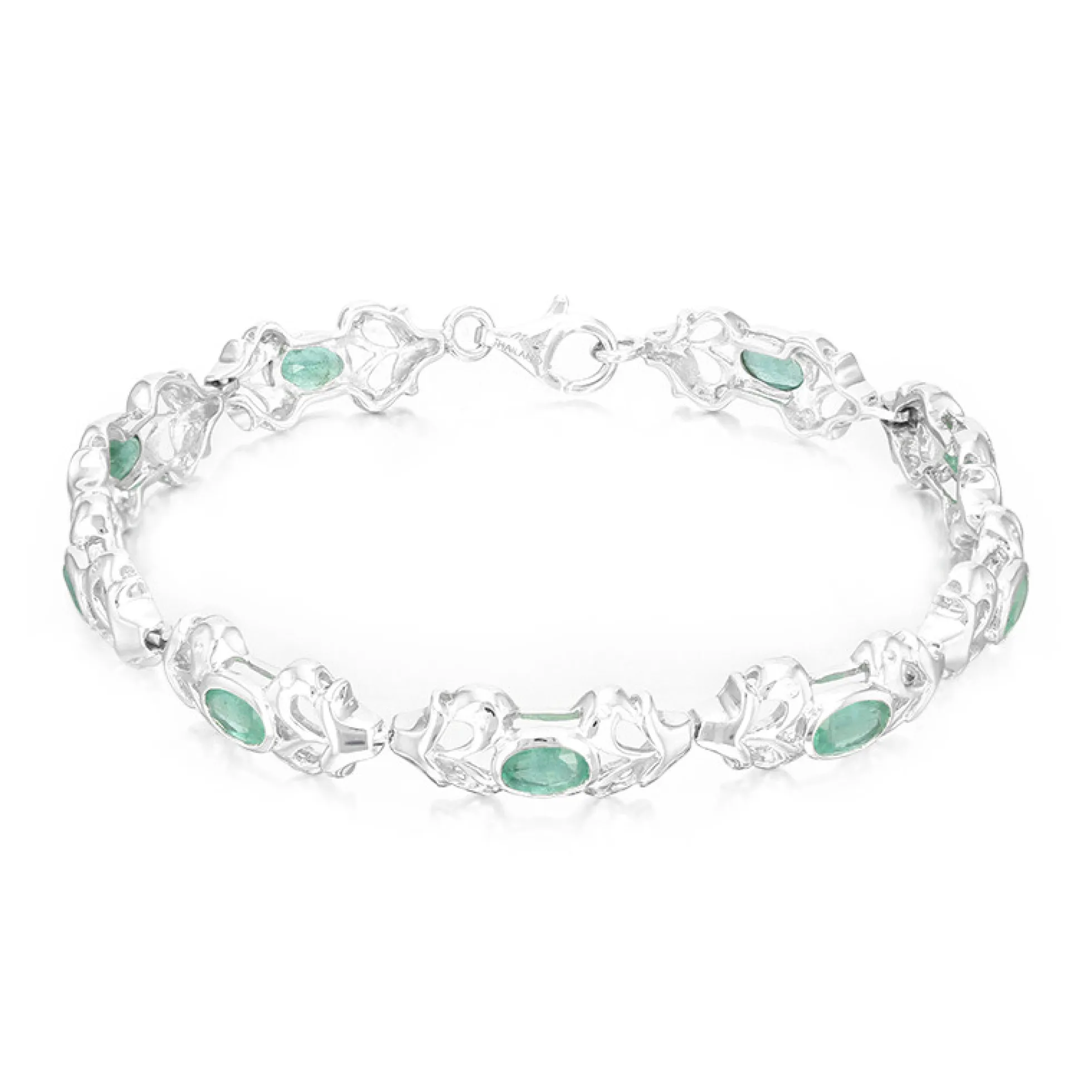 Sambia-Smaragd-Silberarmband