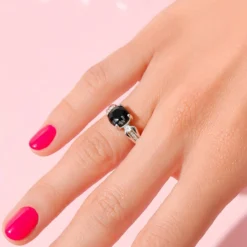 Schneeflocken-Obsidian-Silberring