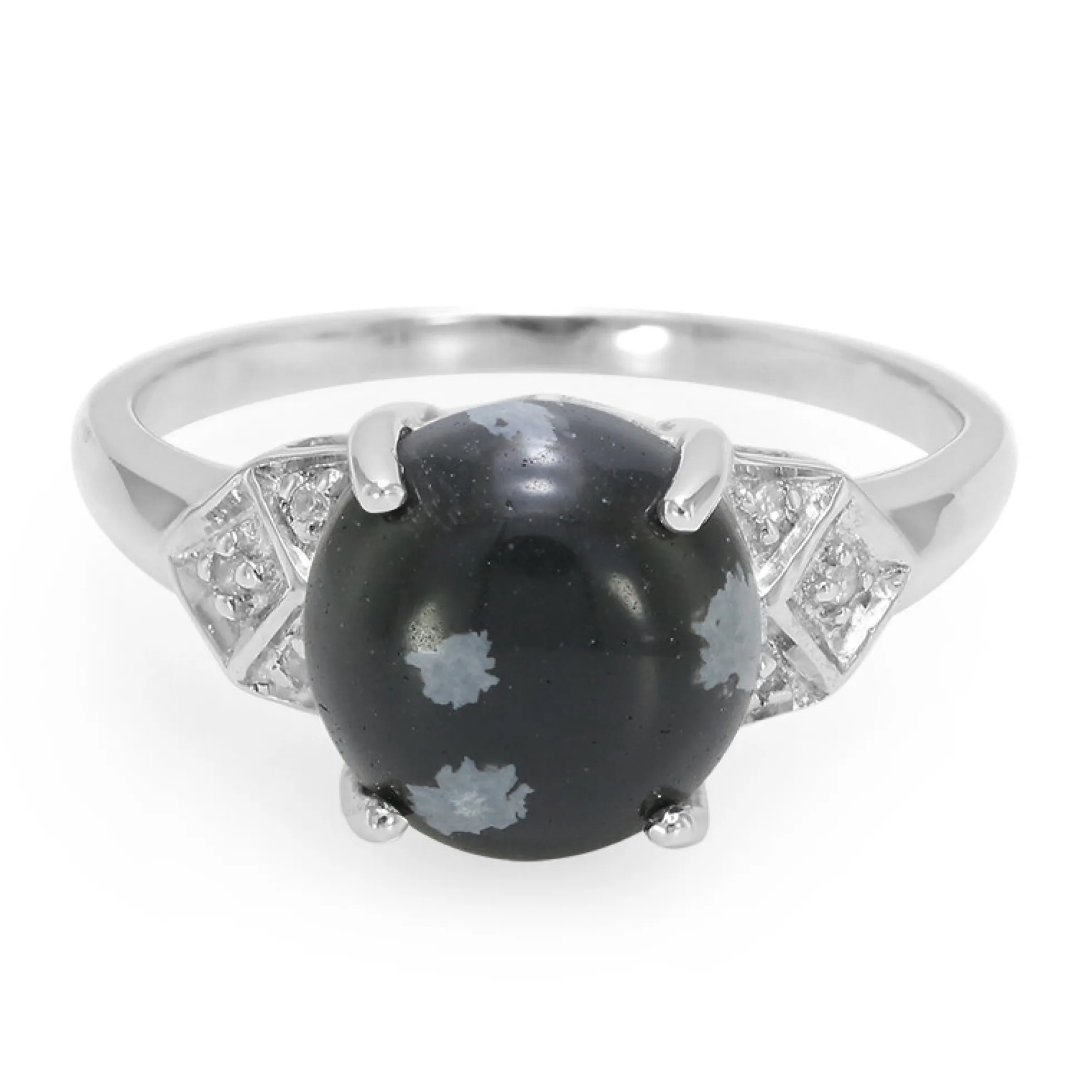 Schneeflocken-Obsidian-Silberring