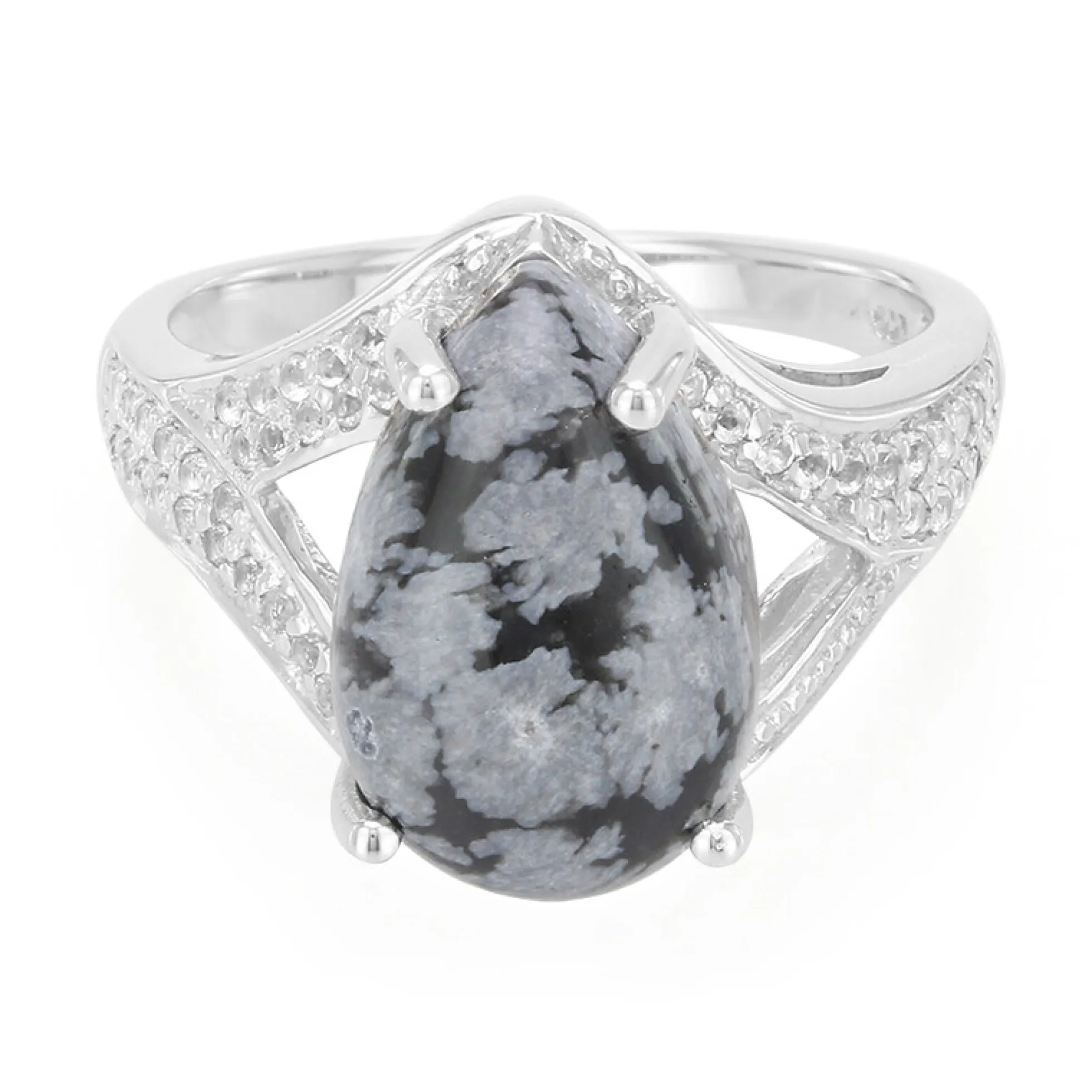Schneeflocken-Obsidian-Silberring