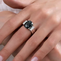 Schneeflocken-Obsidian-Silberring