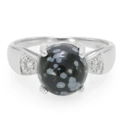 Schneeflocken-Obsidian-Silberring