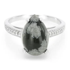 Schneeflocken-Obsidian-Silberring