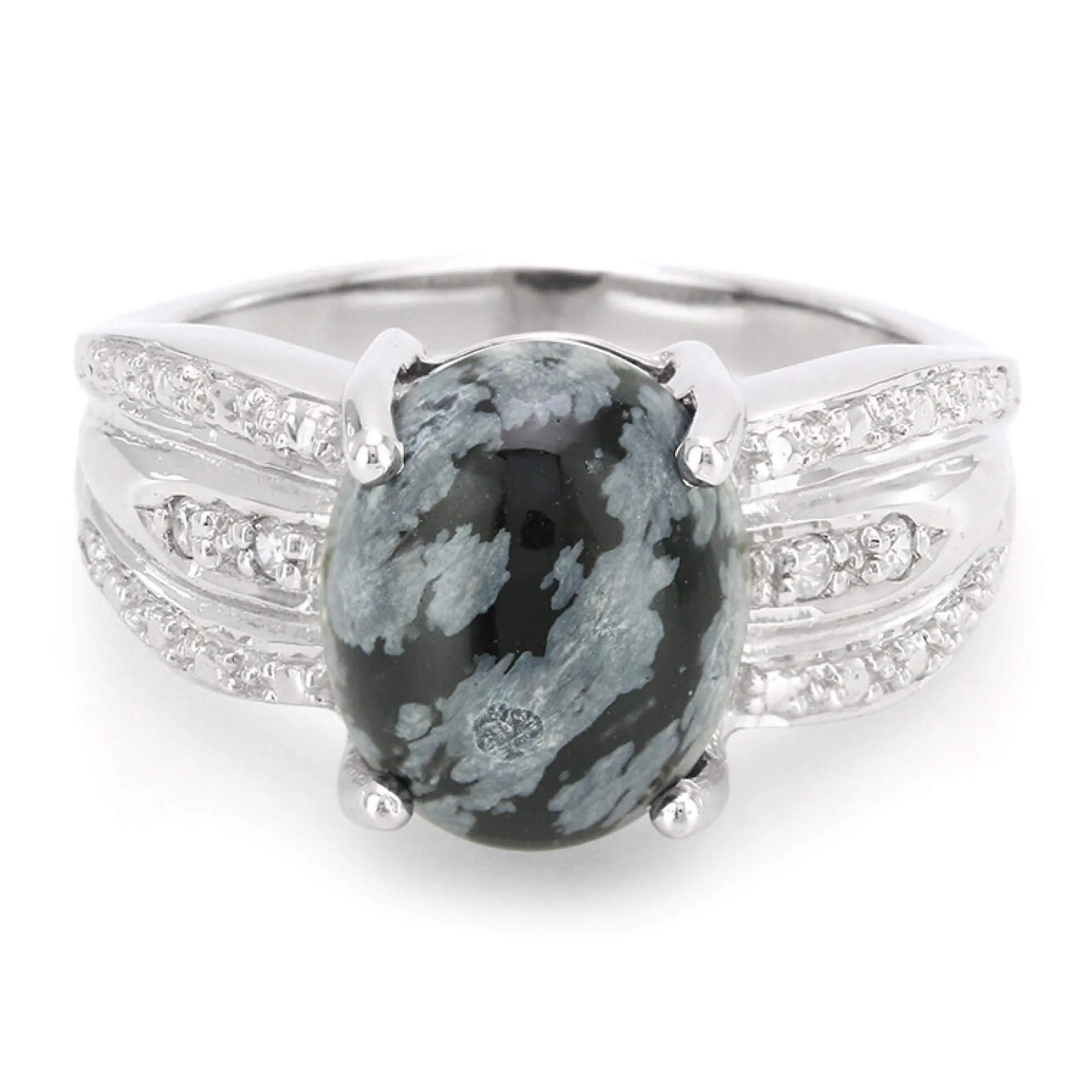 Schneeflocken-Obsidian-Silberring
