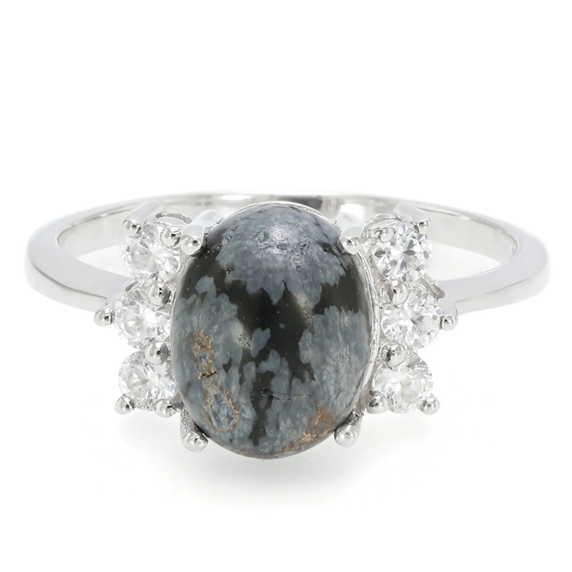 Schneeflocken-Obsidian-Silberring